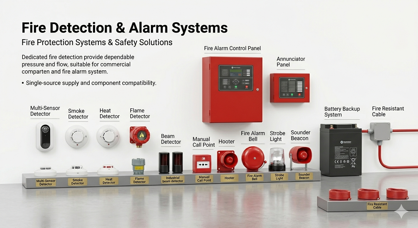 Fire alarm panel and detectors