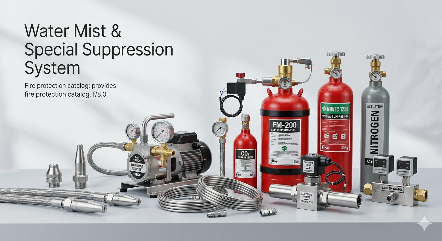 Special suppression systems for data centers and hazards